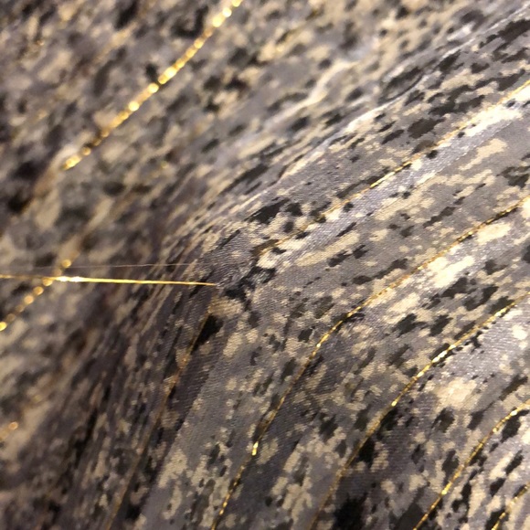 Ella Moss Platinum Print Stripe Sleeve Silk Henley - Picture 7 of 12